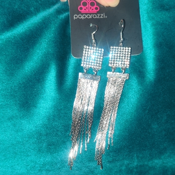 Paparazzi Silver Dangle Earrings - Picture 5 of 5